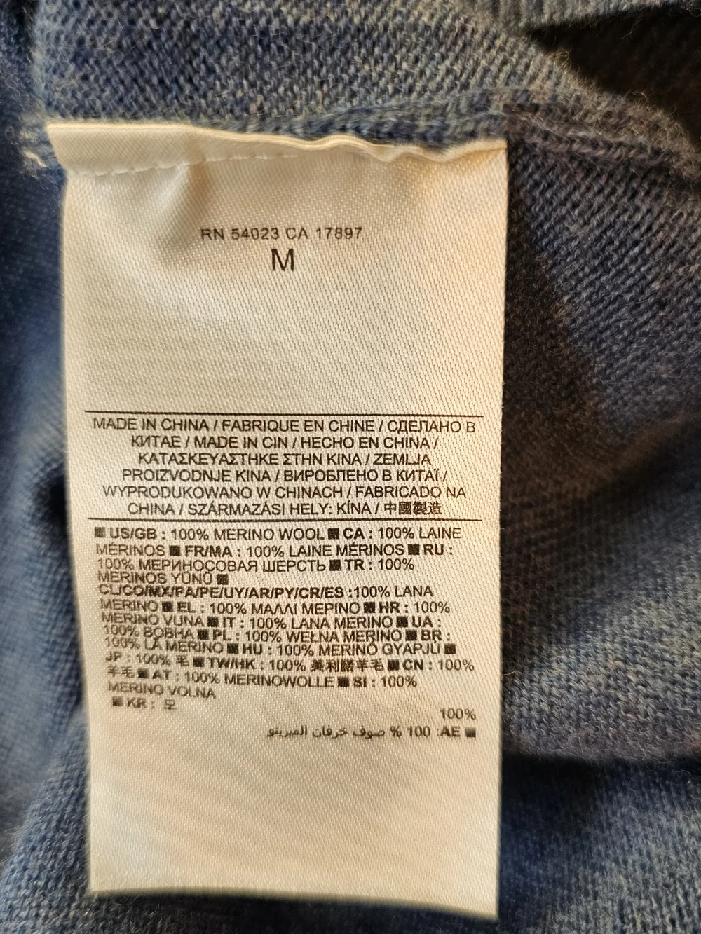 Banana Republic 100% Merino Wool Crew Neck Sweater Heather Blue Medium